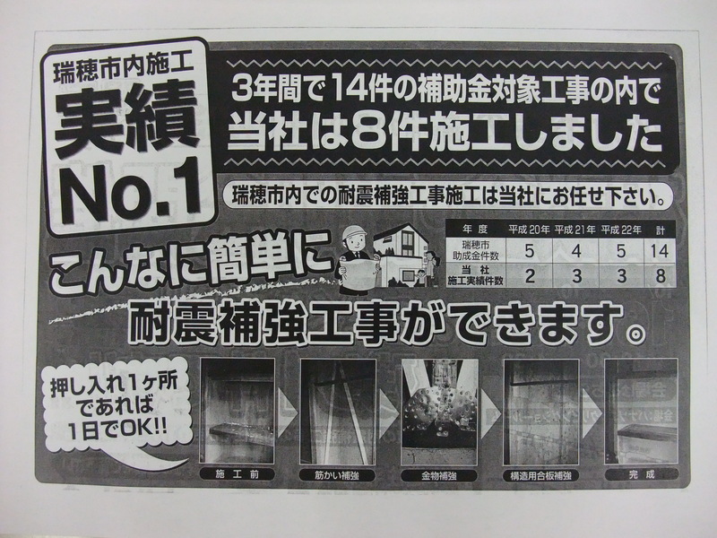 耐震補強工事 岐阜県瑞穂市 実績NO１